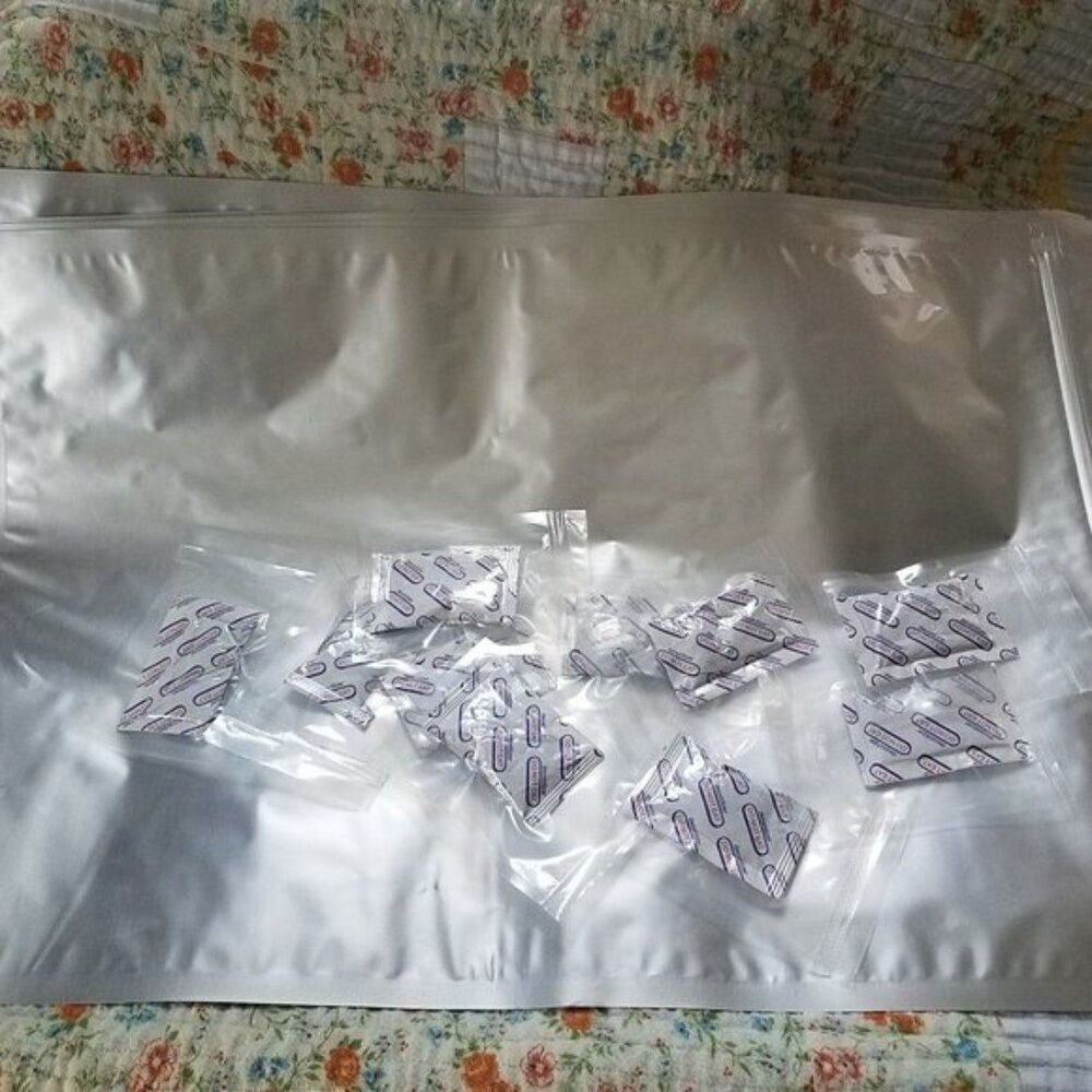 10 Mylar Bags with Oxygen Absorber 5 Gallon Sz Long Term Food Storage Hunting